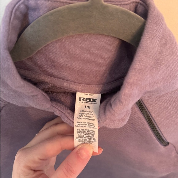 RBX Purple Asymmetrical Zip Pullover | Size L - Picture 2 of 4